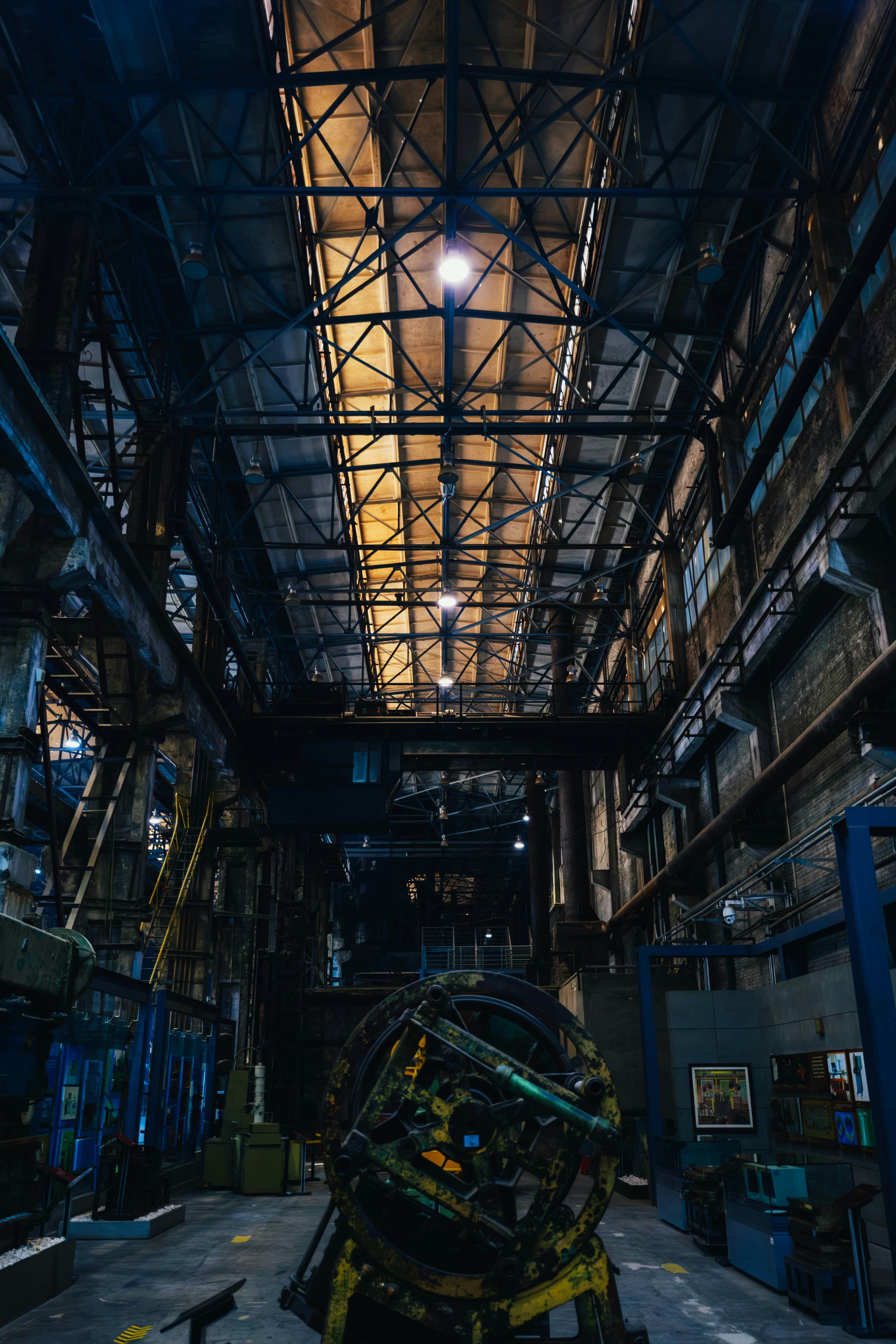 Massive industrial steel mill interior